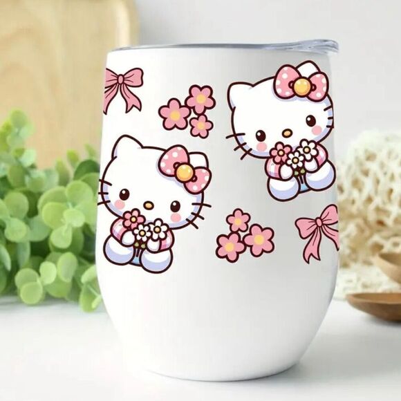Hello Kitty 12oz Insulated Stainless Steel Mug with Lid Spill Proof BPA Free New - Picture 7 of 10